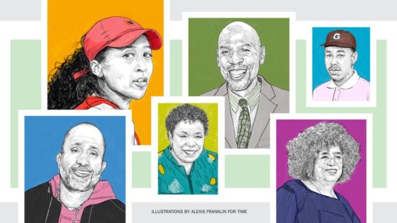 Illustrated collage of portraits