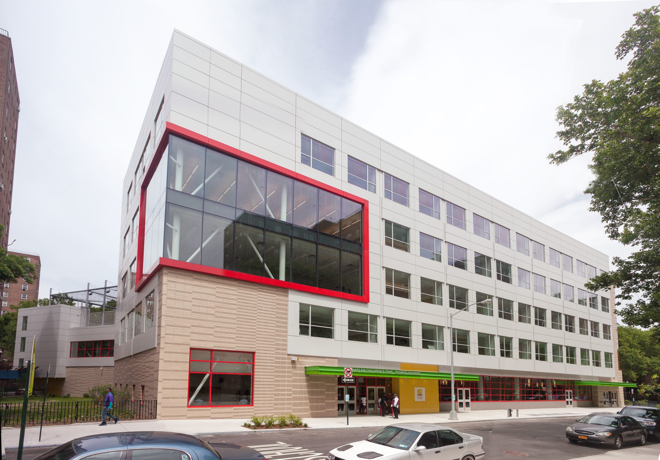 An exterior photograph of a school building