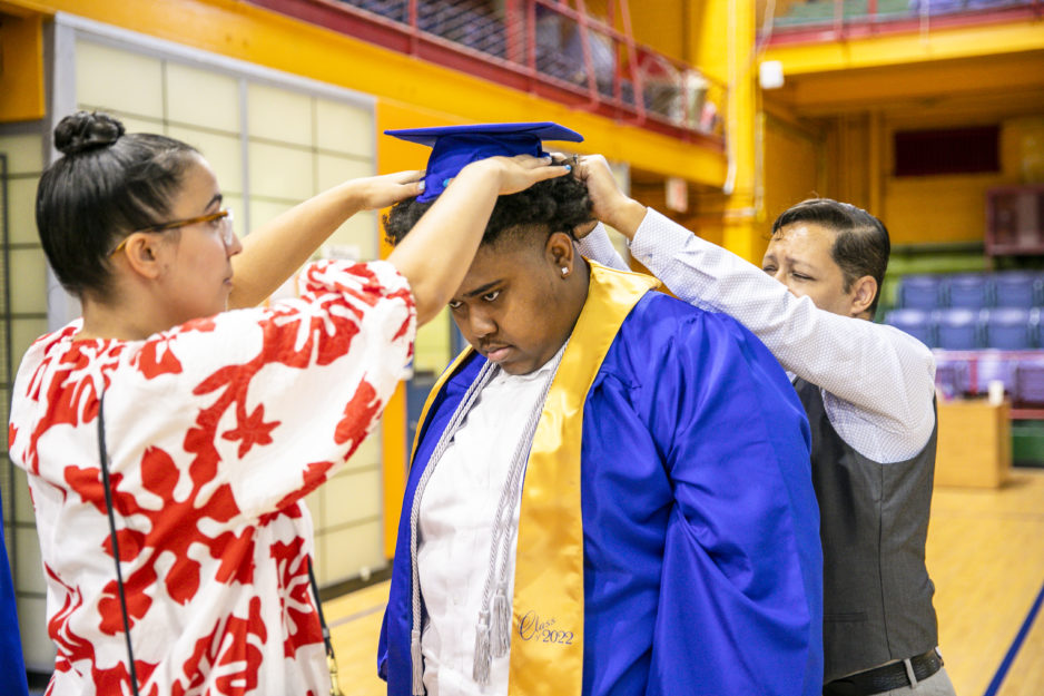 Promise Academy High School scholar and teachers at their graduation ceremony during Harlem Children's Zone Graduation Week 2022
