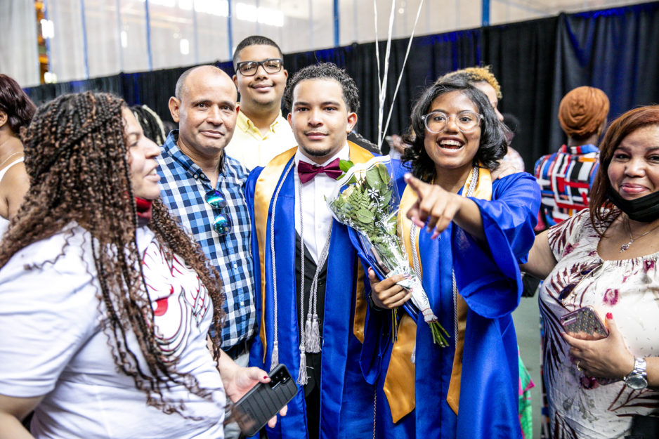 Promise Academy scholars and families at high school graduation ceremony during Harlem Children's Zone Graduation Week 2022
