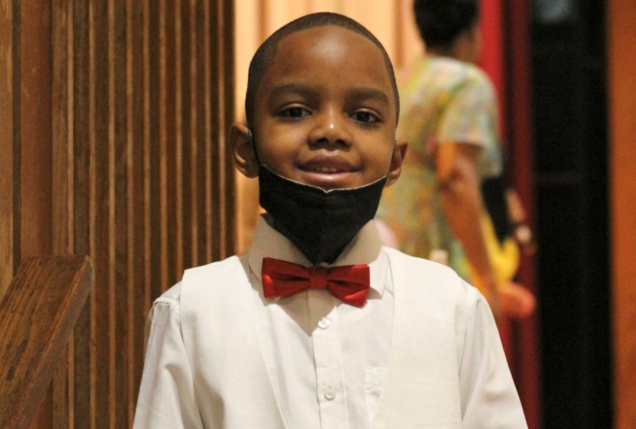 A Promise Academy II Kindergarten scholar at his graduation ceremony during Harlem Children's Zone Graduation Week 2022